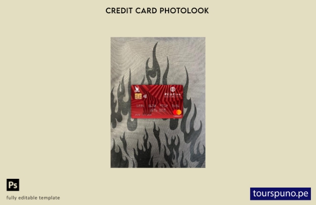 listo para imprimir plantilla frontal de aspecto fotográfico mastercard del Ba 4